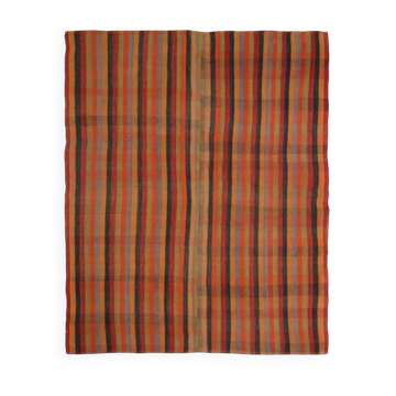 7x8 Burnt Red Area Kilim Rug, 200x240Cm Anatolian Kilim Rug