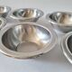 Set of 6 small vintage stainless steel bowls.