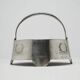 Neoclassical basket sugar bowl, silver-plated brass, Fraget, Poland, early 20th century