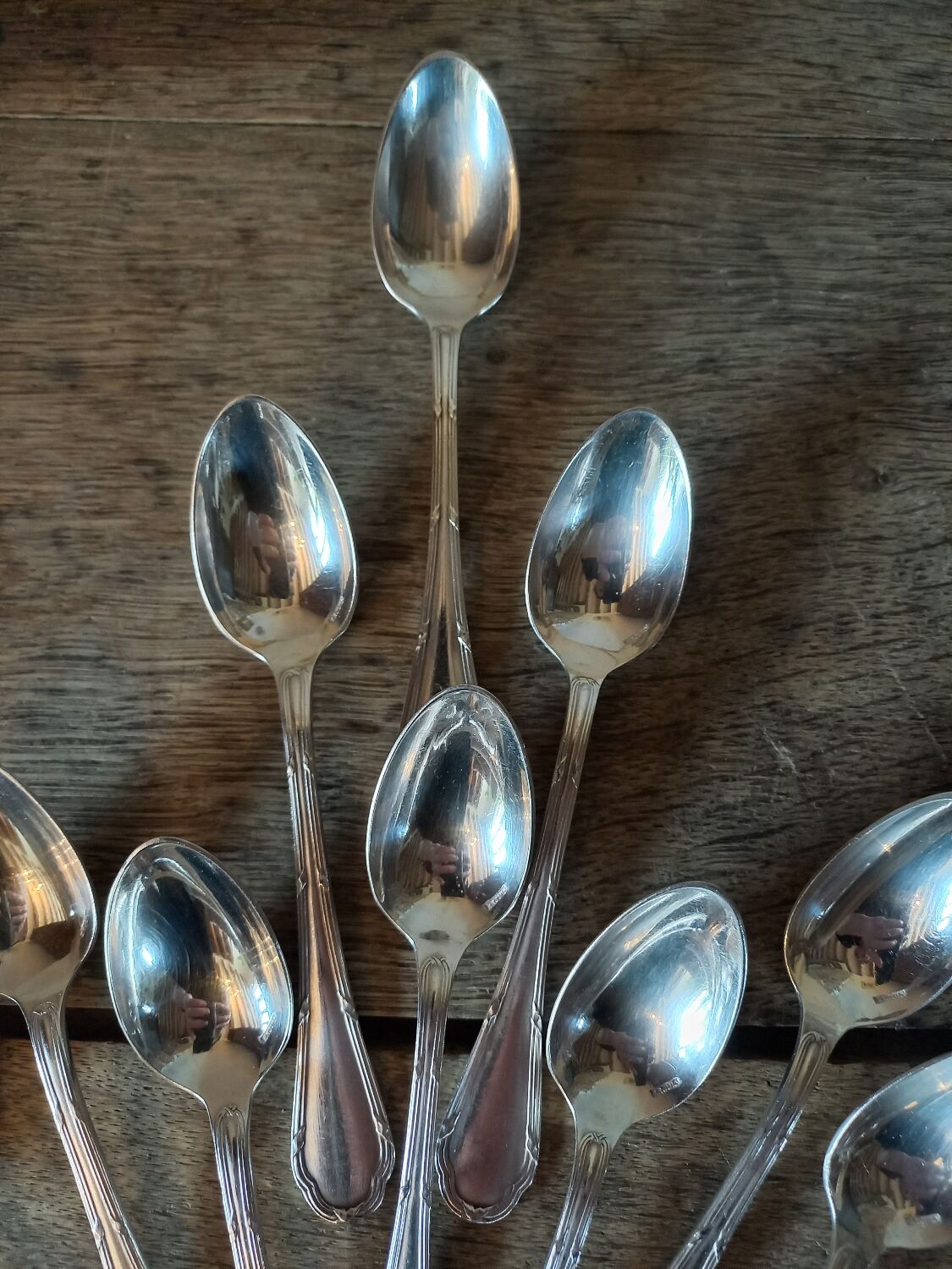 10 spoons ercuis trianon silver metal