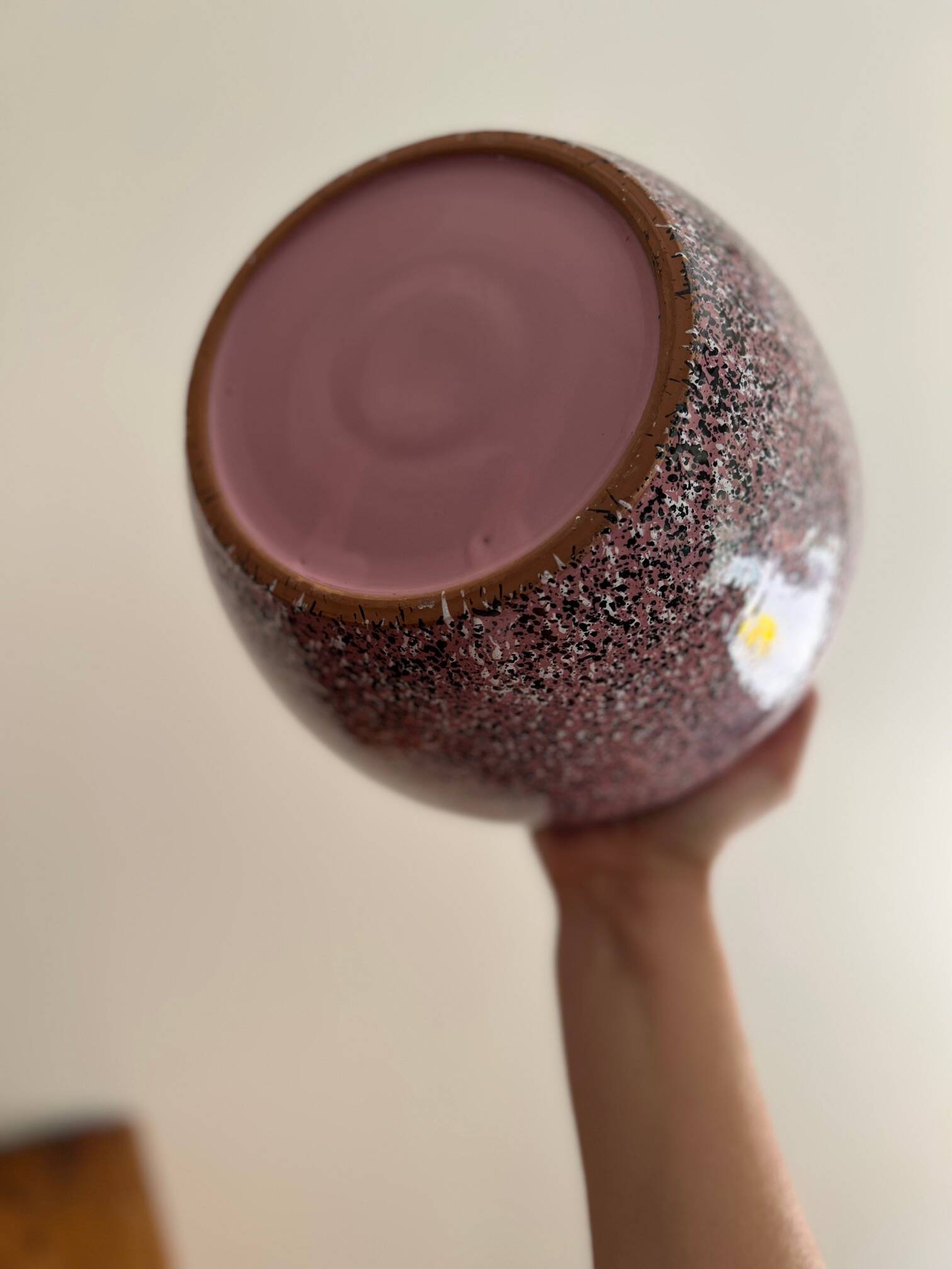 Pink memphis-style vase