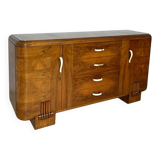 Buffet en noyer Art déco italien, de grande qualité.