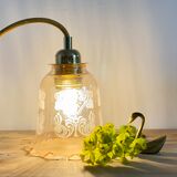 Vintage tulip walking lamp in amber glass