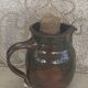 Carafe rafraîchissoir en céramique émaillée et bouchon en liège vintage