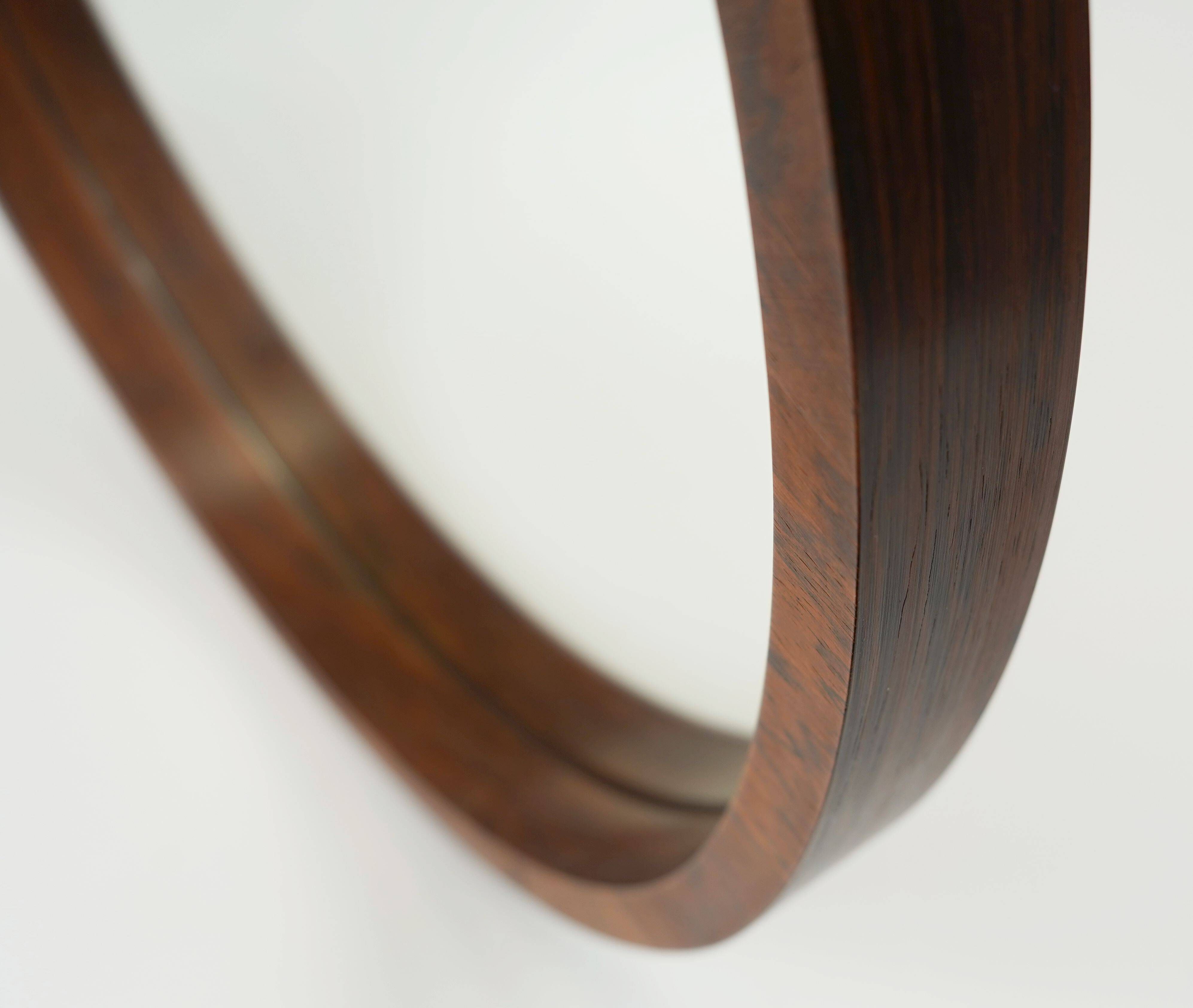 Large danish modern wall mirror with rosewood frame 1960s