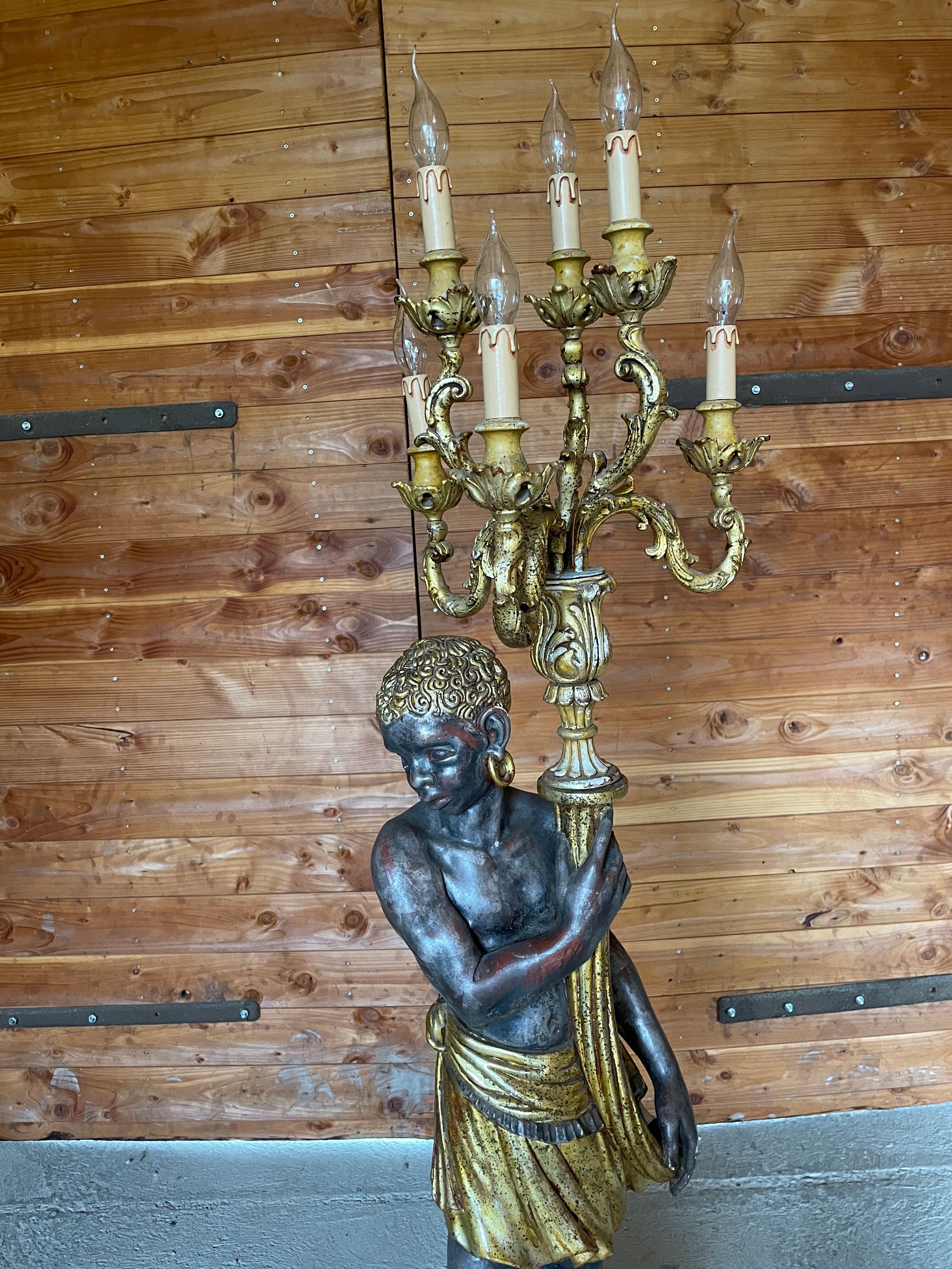 Nubian torch floor lamp