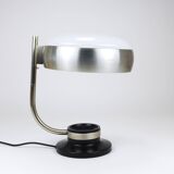 Oscar Torlasco black and nickel swivel desk lamp, Lumi Milano, Italy, 1960s.