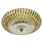 Ceiling Light in Hollywood Regency Style made of Glass and Brass, Ernst Palme Palwa, 1970s, Germany
