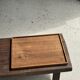 Rectangular solid teak platter with carved edges 33x24