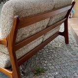 Teak and two-seater wool sofa from the 60s