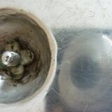 Large gravy boat on its frame, silver metal Cailar Bayard, 19th century