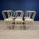 Set of 6 Thonet type bistro chairs light curved wood & Skaï GO IN Germany