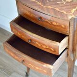 Louis XV bedside table in marquetry