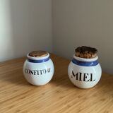 Ceramic spice jars, jam, honey