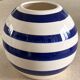 80s/90s striped ceramic ball vase.