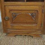 Art deco bedside table in solid wood and superb marble