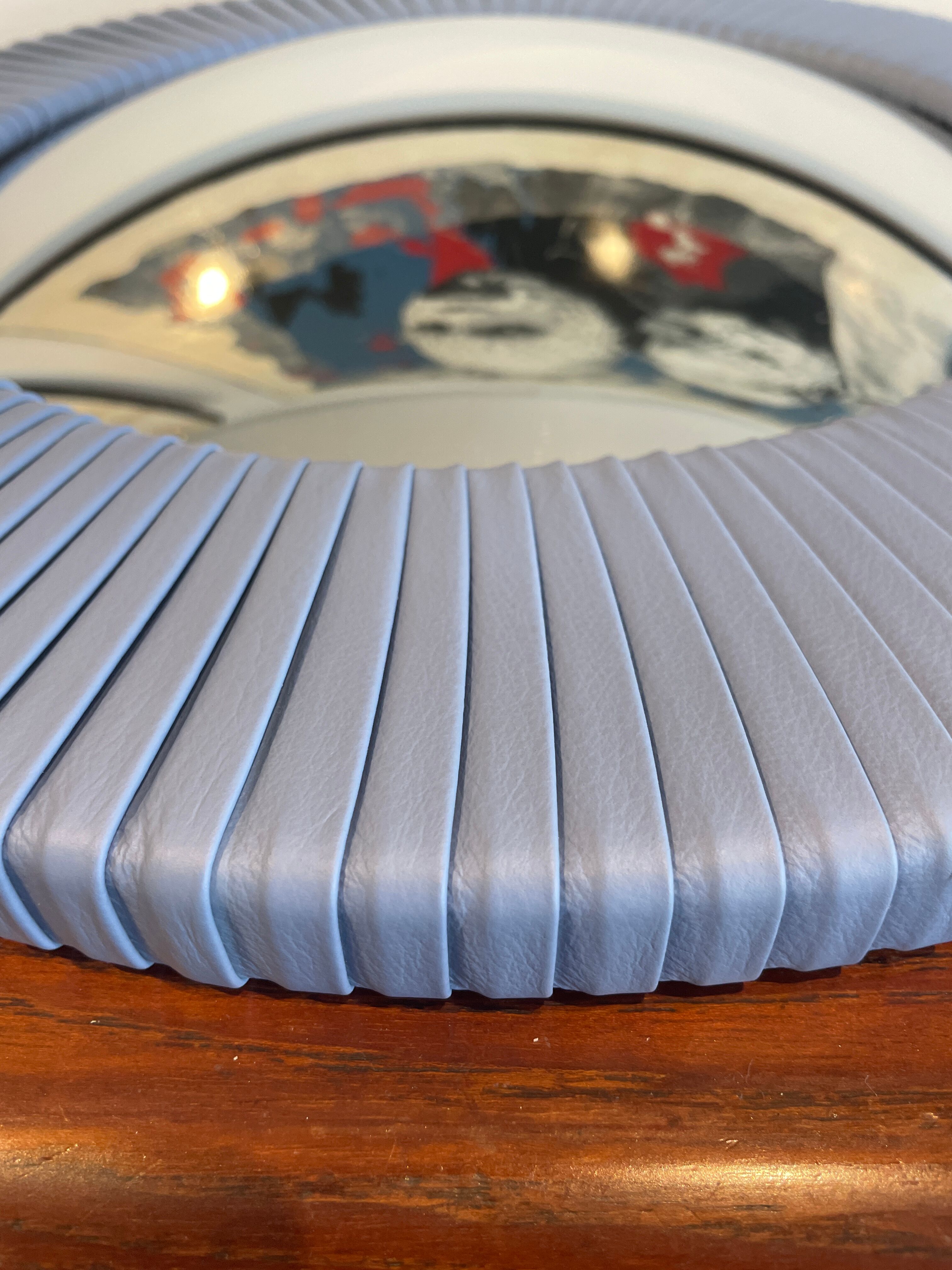 Poltrona Frau pleated leather mirror