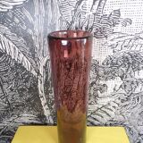 Vintage bubbled glass scroll vase