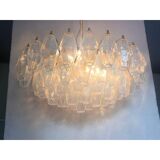 Italian chandelier poliedro murano glass