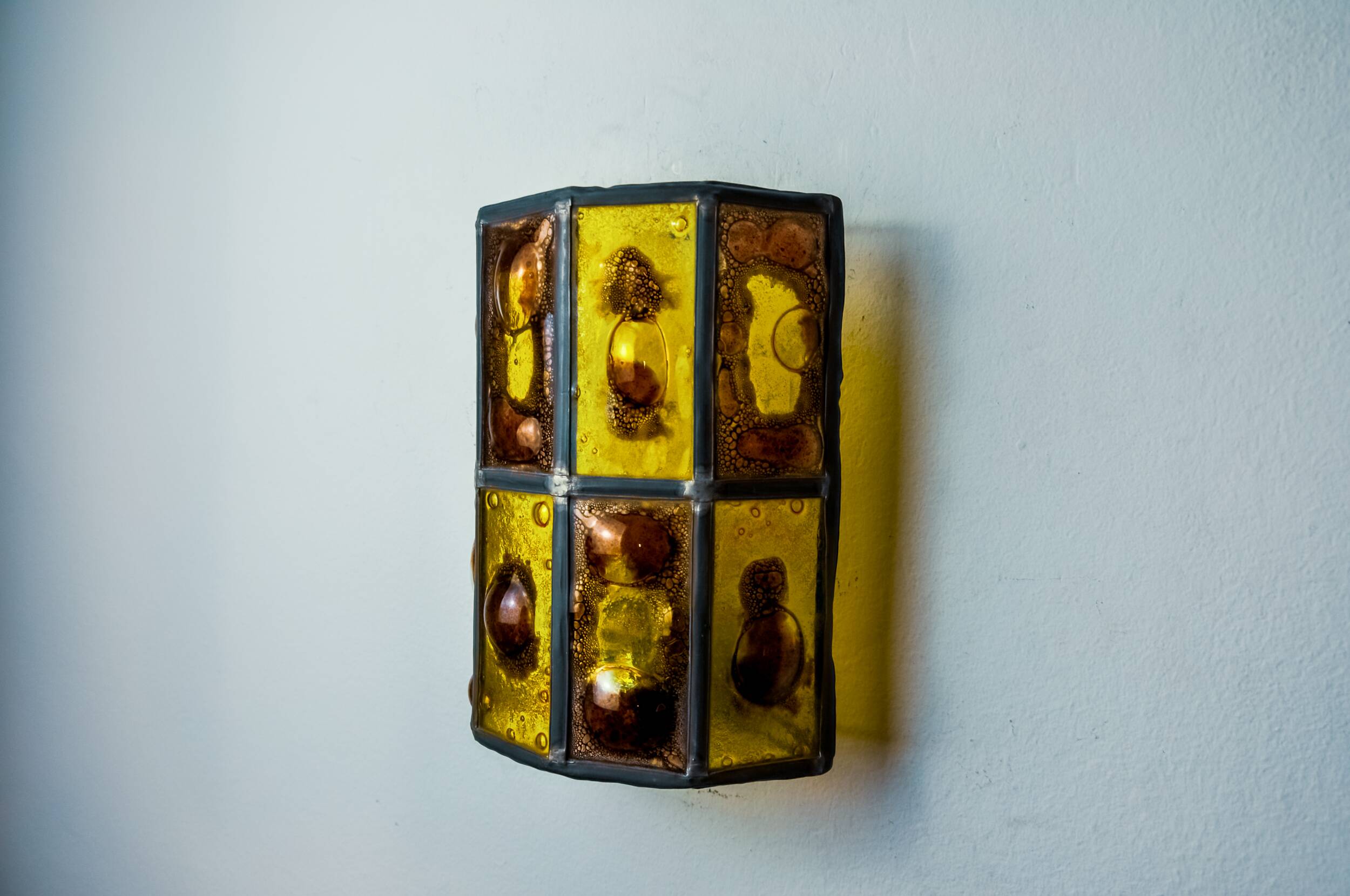 Brutalist wall lamp by Felipe Derflingher for Feders, blown glass, 1960, Mexico