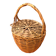 Antique snail basket with woven wicker lid
