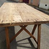 Farm or workshop table on trestles