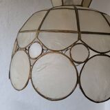 Capiz & Brass Mother-of-Pearl Pendant - Vintage 1970