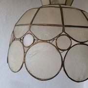 Suspension Corolle en Nacre Capiz & Laiton - Vintage 1970