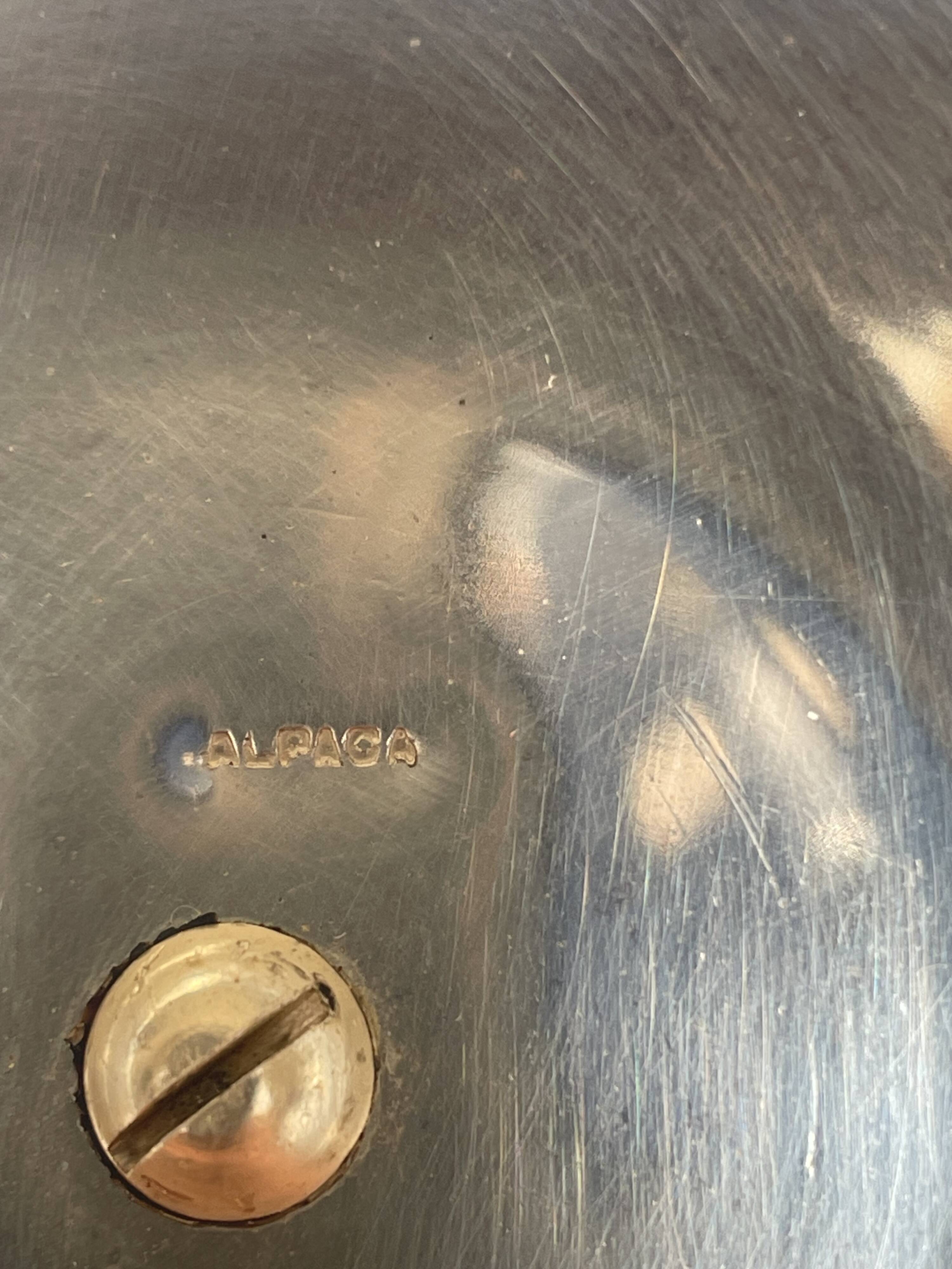 Vintage Orbisa 5-branch chandelier in silver-plated metal, Alpaca base.