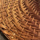 XXL mushroom lamp in woven rattan from the 70s