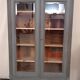 Ancienne Armoire Bibliothèque vitrée Patinée Gris