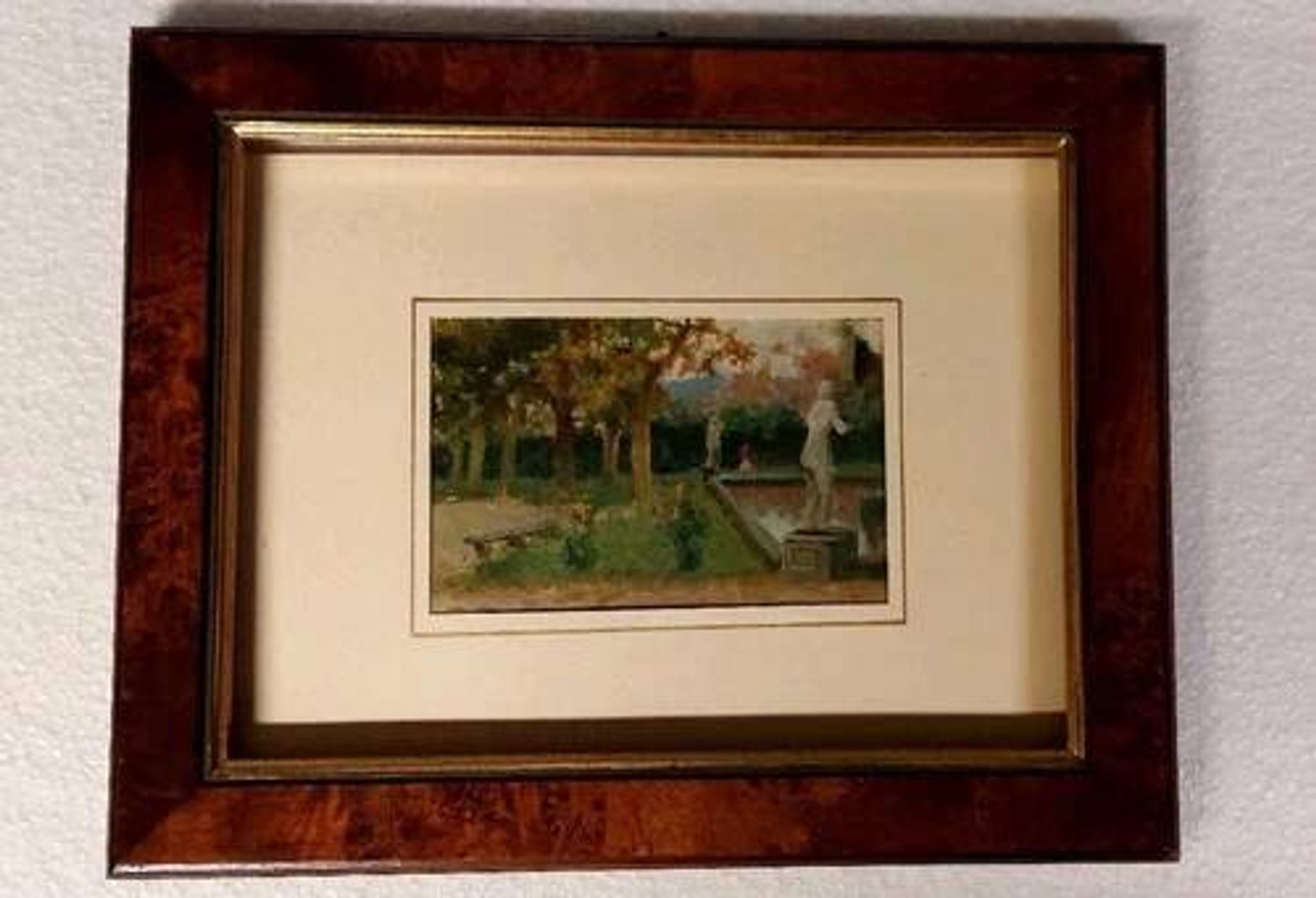Huile sur panneau peinture Jardin de Villa Toscane