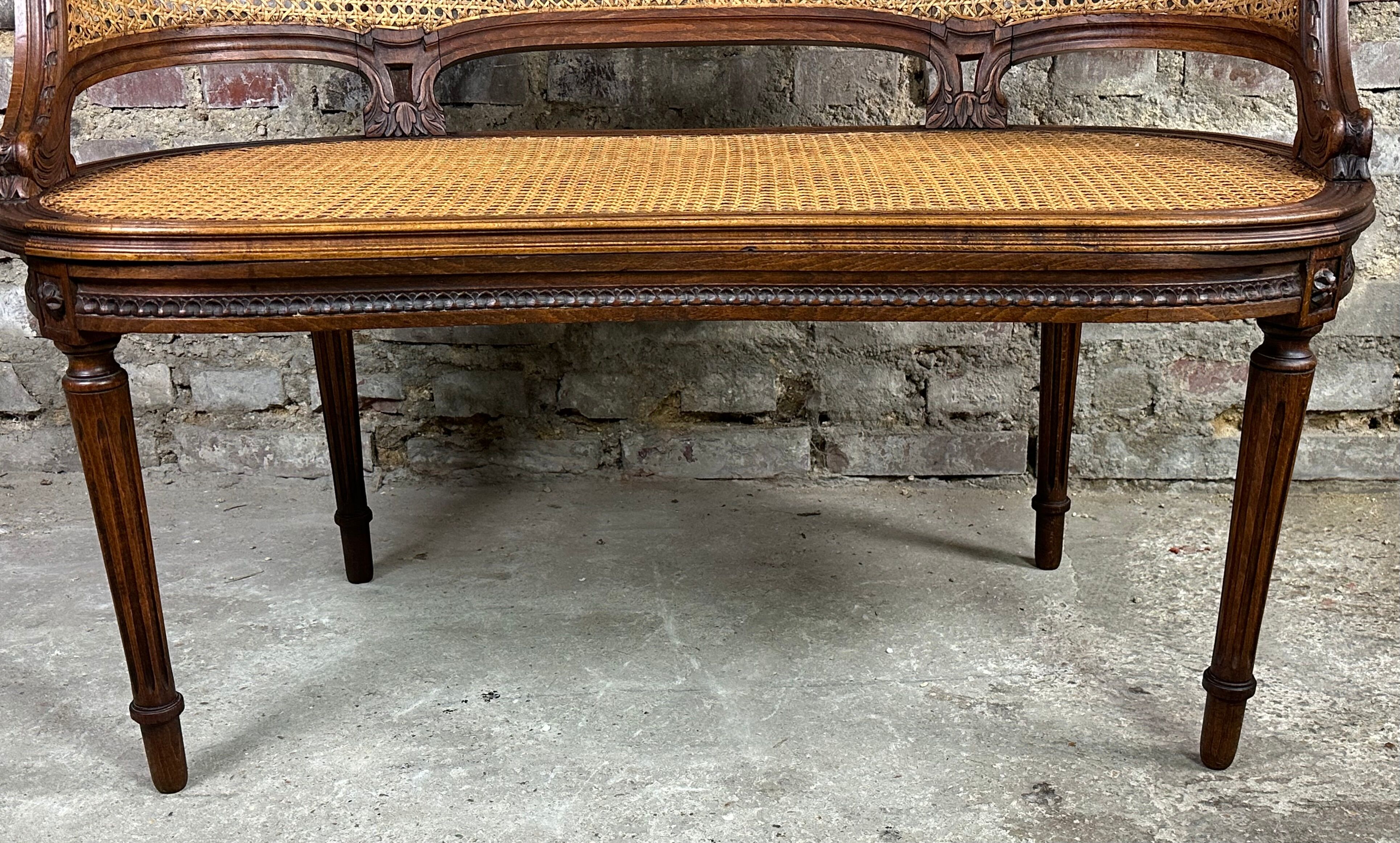 Louis XVI style basket bench