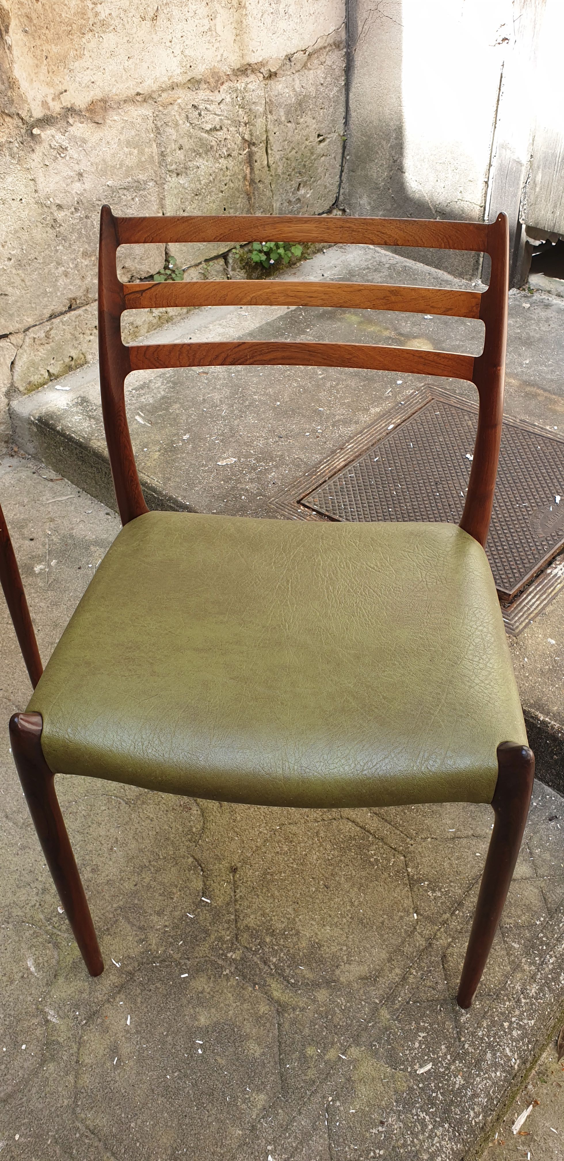 Set of 4 chairs model 78 by Niels Otto Moller for JL Mollers