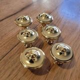 6 boutons de meuble en laiton poli