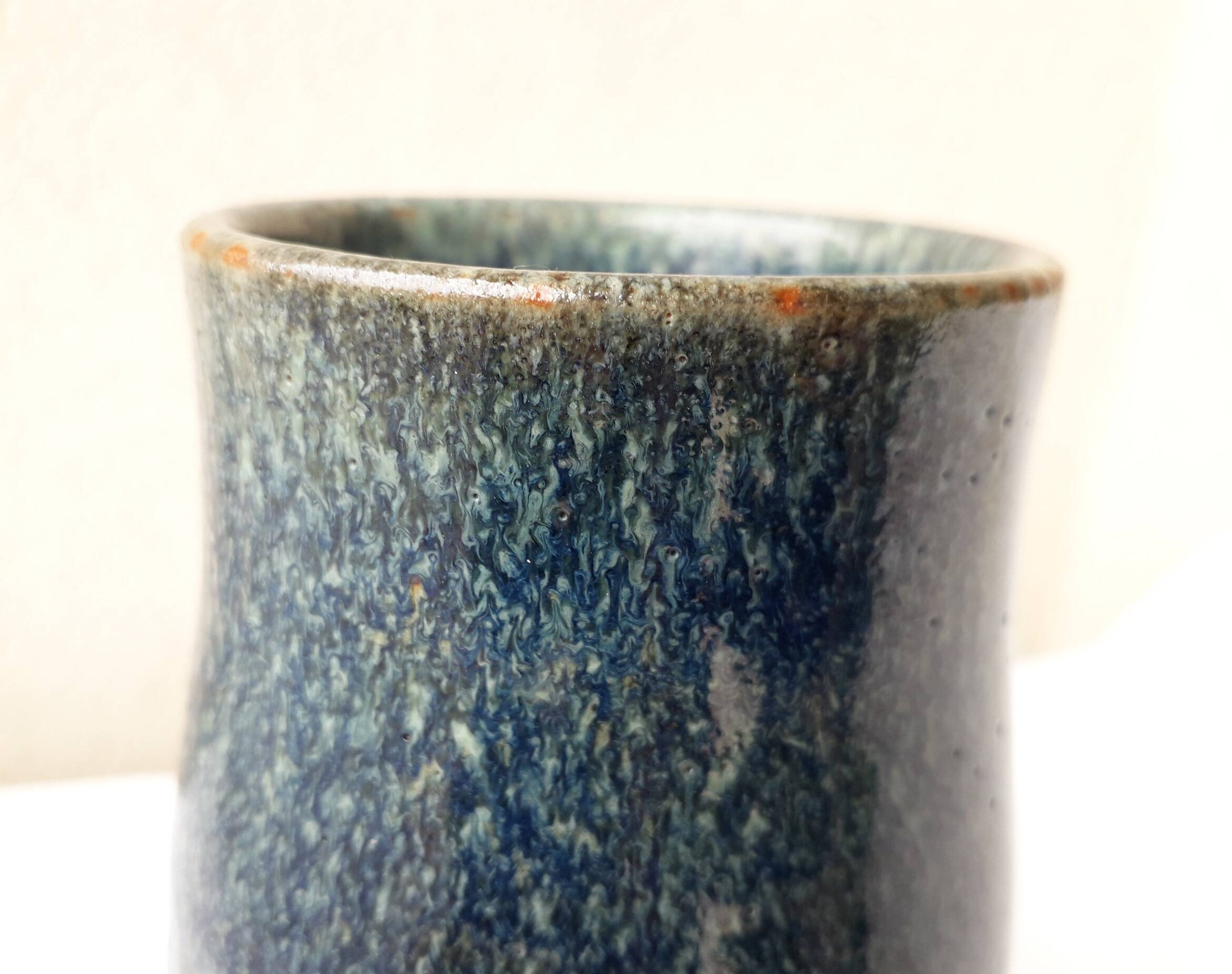 Blue stoneware vase