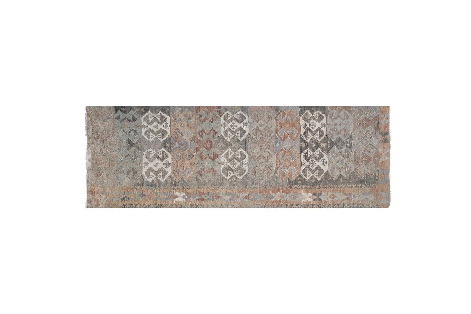 Vintage Turkish hallway rug 123x367 cm