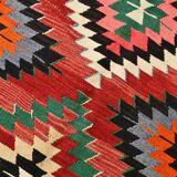 6x9 Red & Grey Orientel Large Kilim Rug, Vintage Wool Kilim Rug, 170x267Cm