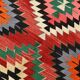 6x9 Red & Grey Orientel Large Kilim Rug, Vintage Wool Kilim Rug, 170x267Cm