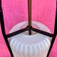 LAMP/IRON SUSPENSION FORGED OPAQUE WHITE GLASS CYLINDRICAL TUBE