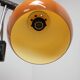 Adjustable double floor lamp in "Space Age" style, Hungarian from the 1970s, in orange and chrome brown.