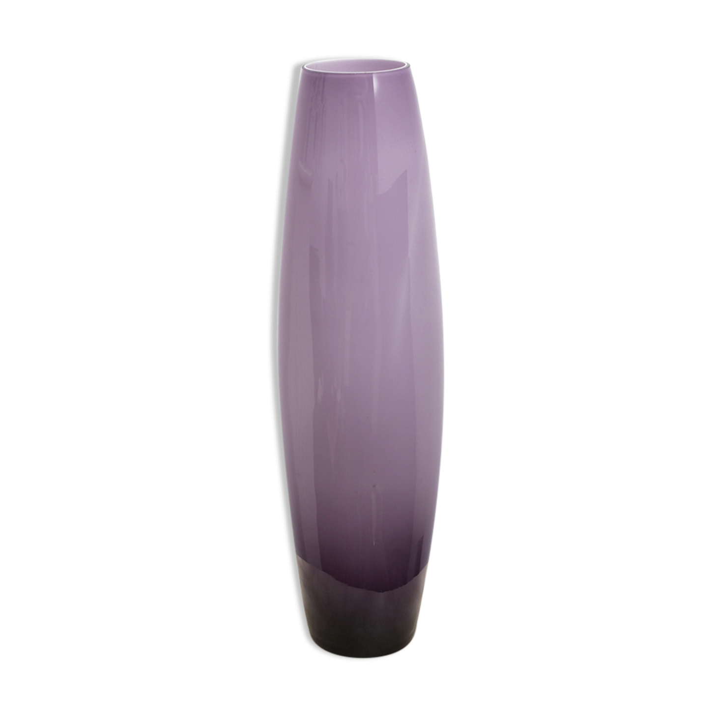 Vase lavender inside milk glass