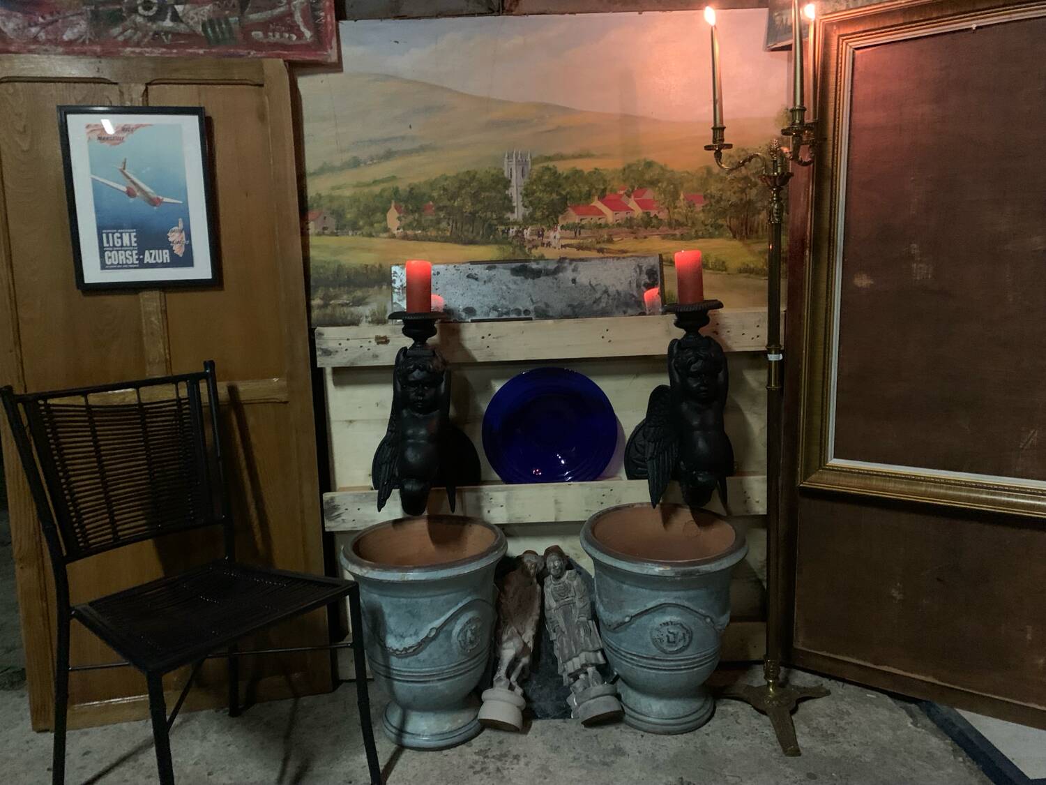 Pair of garden candlesticks