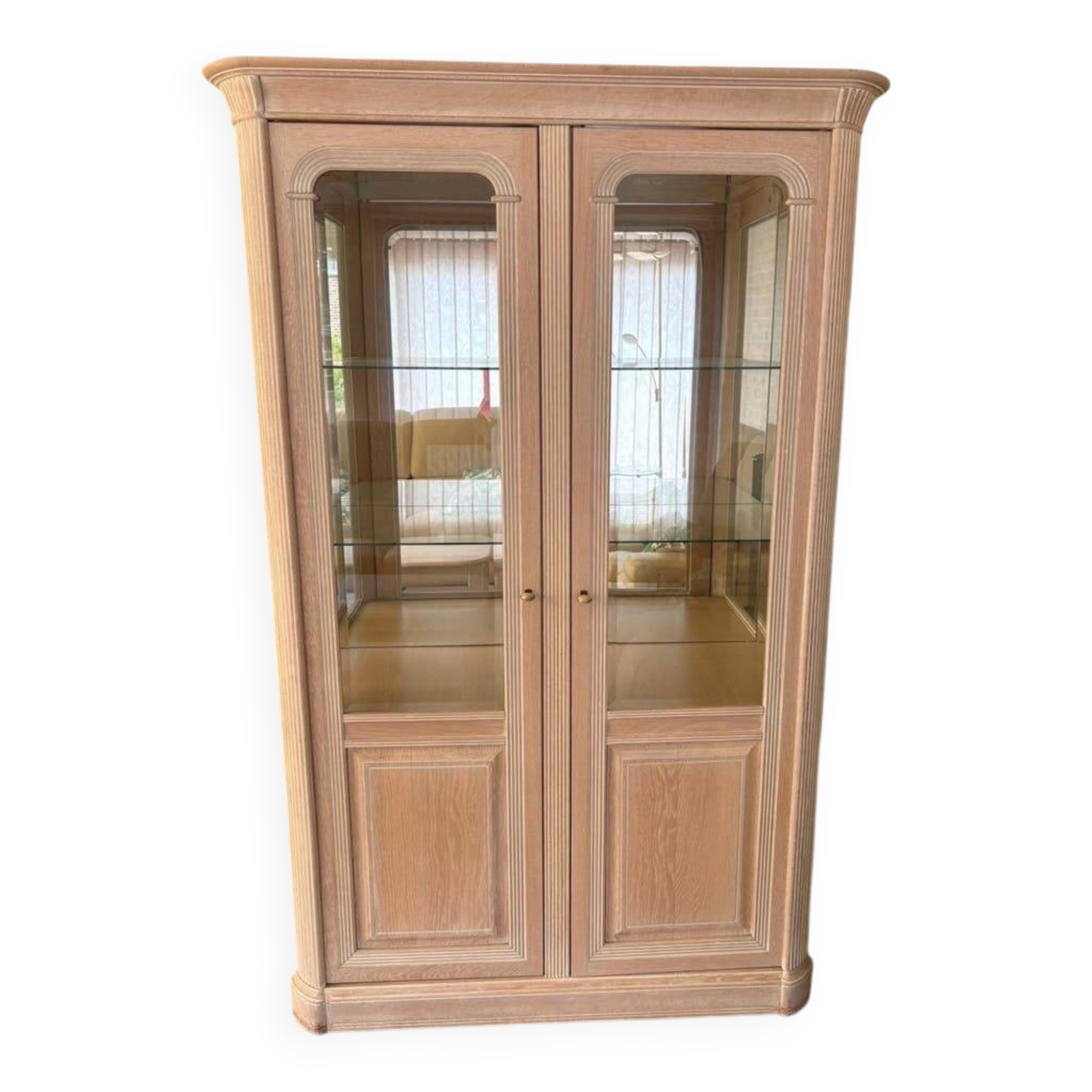 Vintage display cabinet in white rosewood from the 1990s.