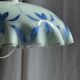 Vintage suspension in white and blue glass with wavy edge D46 H53