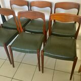 Suite of six Scandinavian chairs