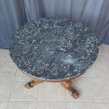 Walnut tripod pedestal table