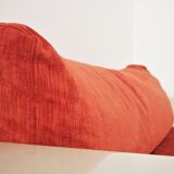 Modular sofa lacquered white and orange fabric