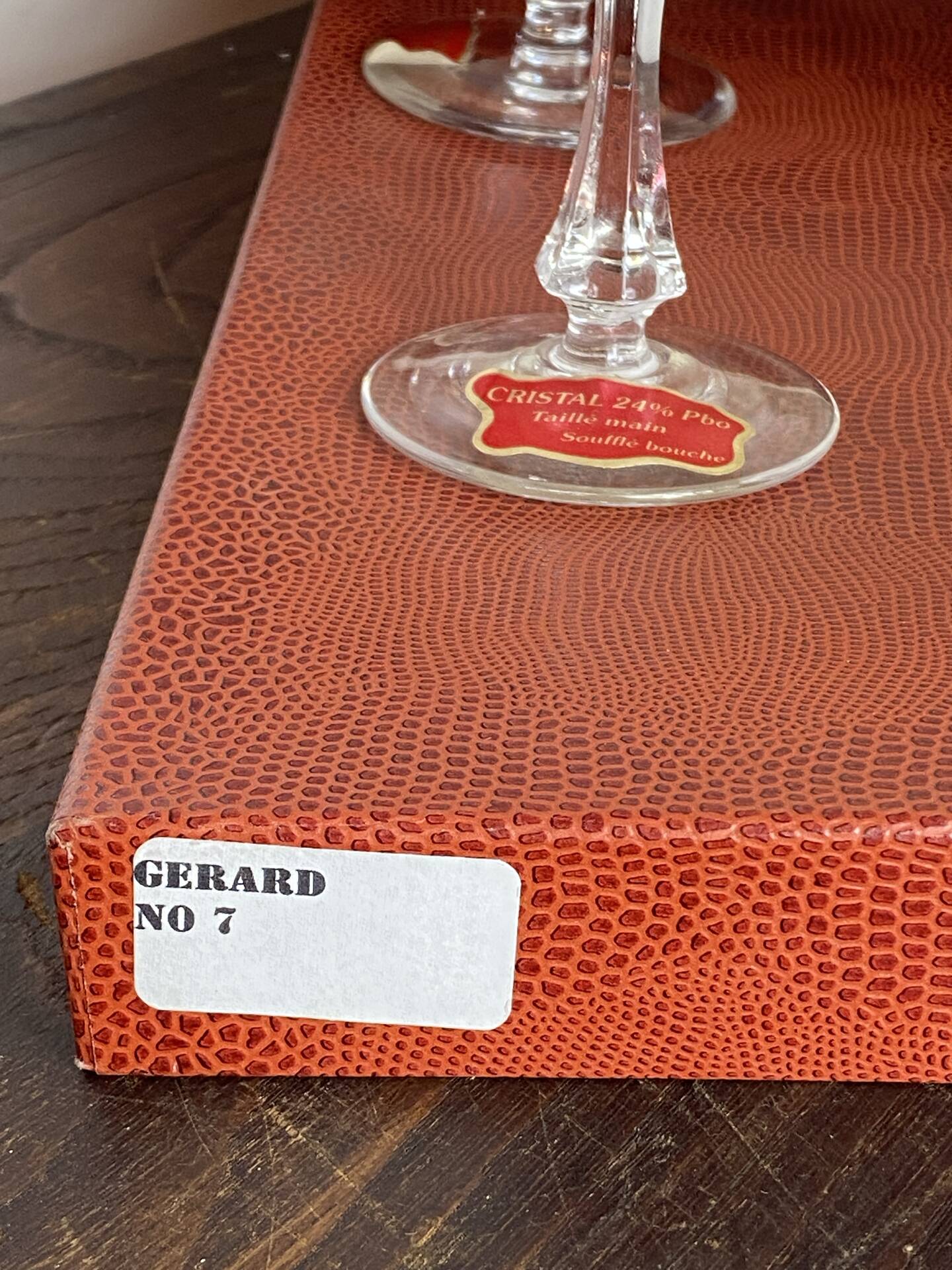 Champagne flutes, cut crystal from Lorraine, with original box.