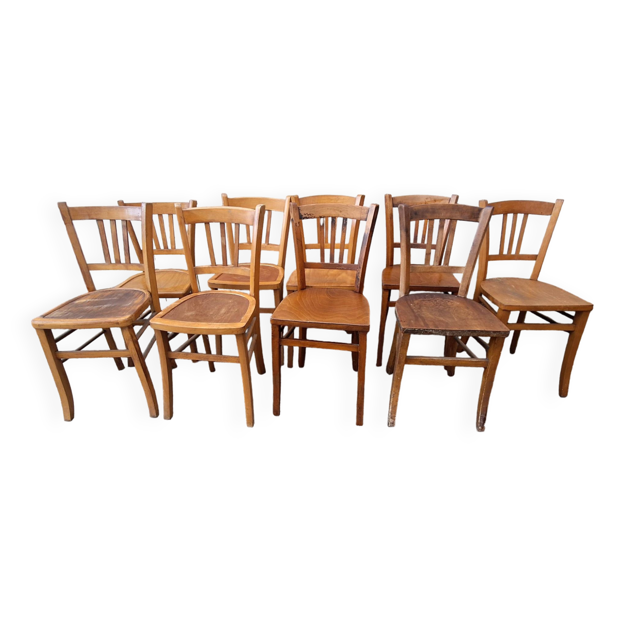 Bistro chair set of mismatched chairs from the 50s and 60s